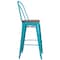 Flash Furniture Teal Metal Barstool, 30", PK4 4-ET-3534-30-CB-WD-GG - alternate 5
